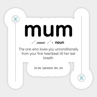 Mum  Definition  Gift Typography Print Art Print Printable Quotes Sticker